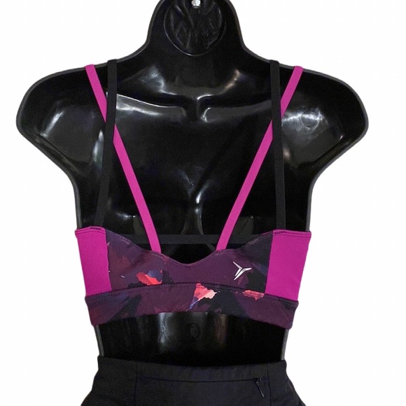🔴 Old Navy Pink/Purple Patterned Light Support Strappy-back Sports Bra Size Med - Picture 7 of 10